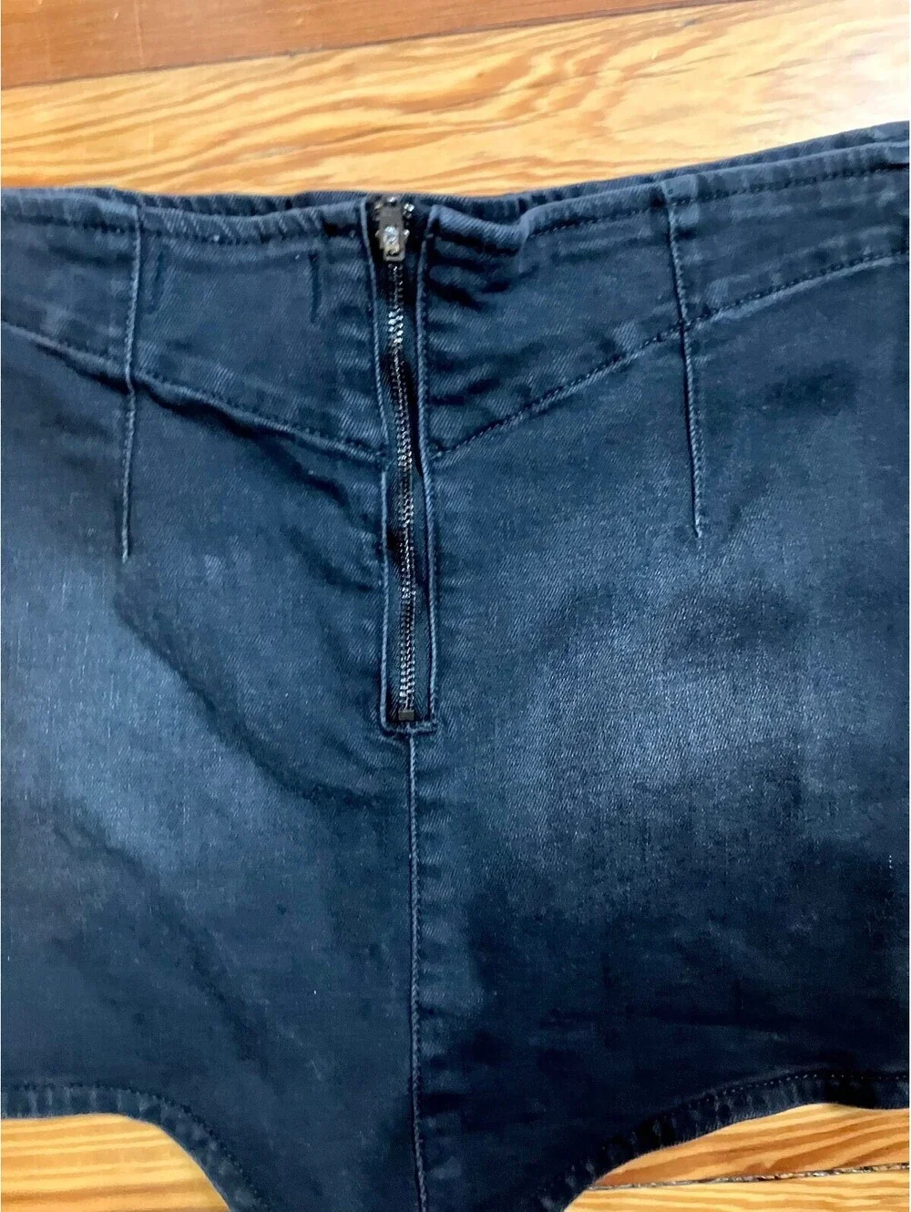NWT We The Free People Black Denim Micro Shorts High Waist Booty Y2K Festival XL